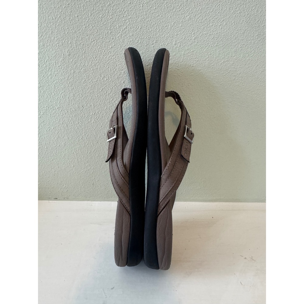 Vionic Tide Patty Taupe Comfort Flip Flop Orthotic Sandals Buckle Size 8 - Picture 3 of 6